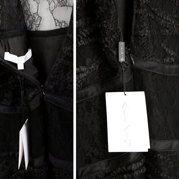 NEW Alexis Adal Dress S Black Sheer Lace Dark Romantic Whimsigoth Fairy $715 - Picture 9 of 16